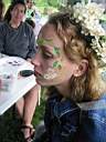 01_0030.JPG: Eeyore's Birthday 2004:  Katie getting her face painted - 4