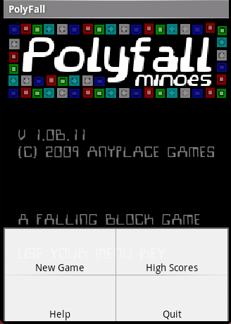 polyfall main screen